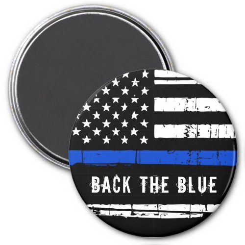 Back The Blue Thin Blue Line Police  Magnet