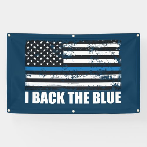 Back the Blue Thin blue line USA Flag MAGA WWG1WA Banner