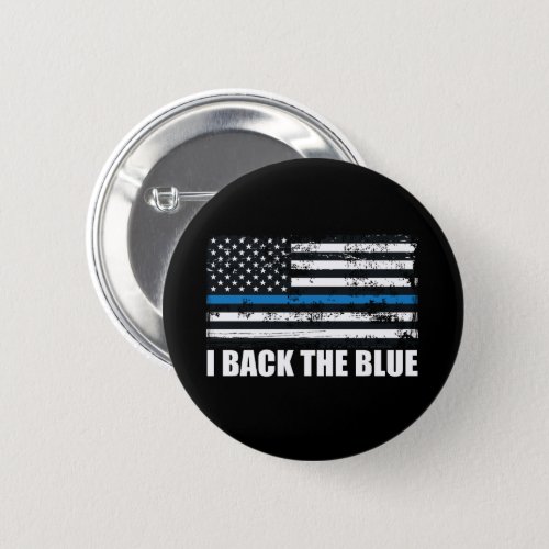 Back the Blue Thin blue line USA Flag MAGA WWG1WA Button