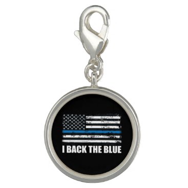 Back the Blue Thin blue line USA Flag MAGA WWG1WA Charm Back the Blue Thin blue line USA Flag MAGA WWG1WA Charm
