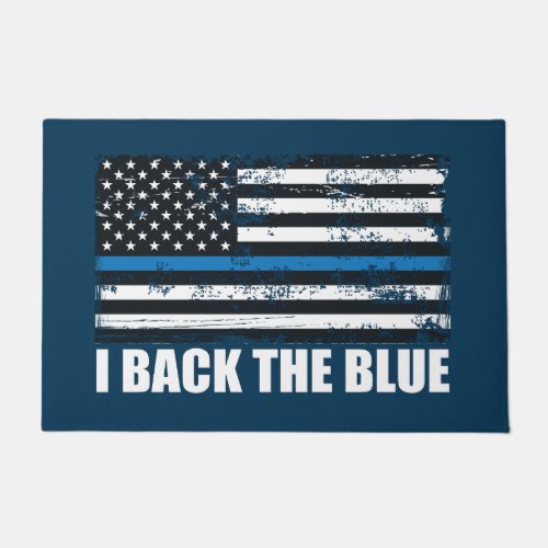 Back the Blue Thin blue line USA Flag MAGA WWG1WA Doormat
