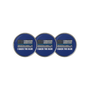 Back the Blue Thin blue line USA Flag MAGA WWG1WA Golf Ball Marker