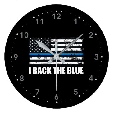 Back the Blue Thin blue line USA Flag MAGA WWG1WA Large Clock Back the Blue Thin blue line USA Flag MAGA WWG1WA Large Clock