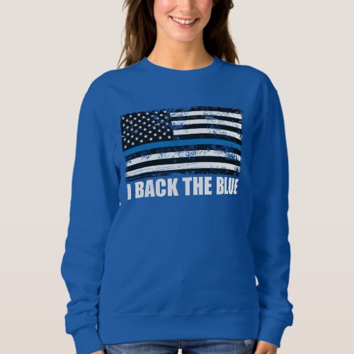 Back the Blue Thin blue line USA Flag MAGA WWG1WA Sweatshirt