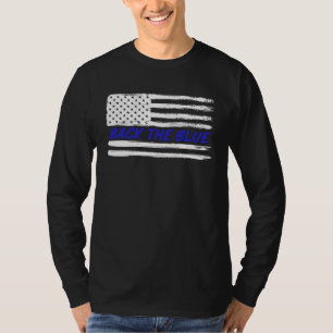 Back The Blue USA Flag  for Unisex Police Officer T-Shirt
