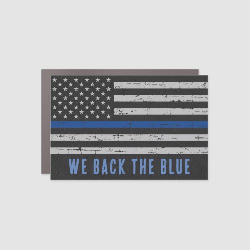 Back The Blue _ USA Flag Police _ Thin Blue Line Car Magnet