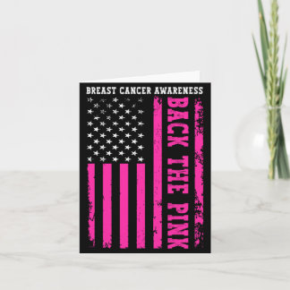 Back The Pink Aamerican Flag Breast Cancer Card