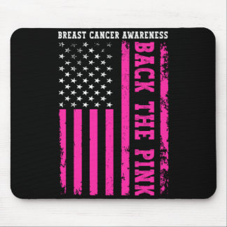 Back The Pink Aamerican Flag Breast Cancer Mouse Pad