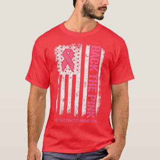 Back the Pink American Flag Breast Cancer Awarenes T-Shirt