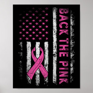 Back The Pink Breast Cancer Awareness Flag Toddler Poster