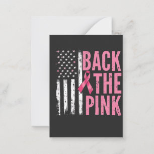 Back the Pink Breast Cancer Awareness Month Note Card