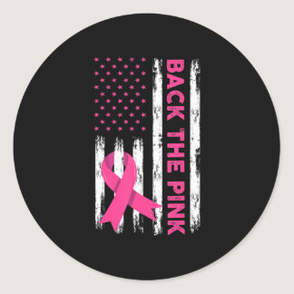 Back The Pink Breast Cancer Awareness T-Shirt62  Classic Round Sticker