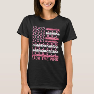 back the pink breast cancer awareness Us Flag T-Shirt