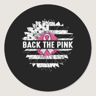 Back The Pink Daisy Flower Breast Cancer Awareness Classic Round Sticker
