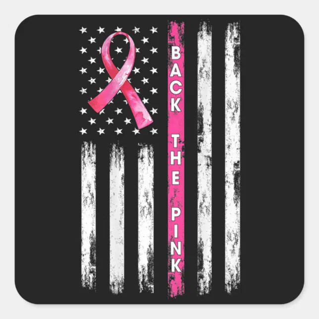 3x Thin Pink Line American USA Flag Breast Cancer Awareness Ribbon Decal Sticker