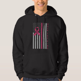 Back The Pink USA Flag Breast Cancer Awareness Hoodie