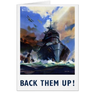 Back them up Vintage Military Poster Cards