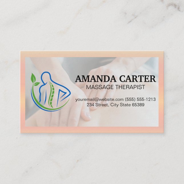 Back Therapy Logo | Massage Session Business Card (Front)