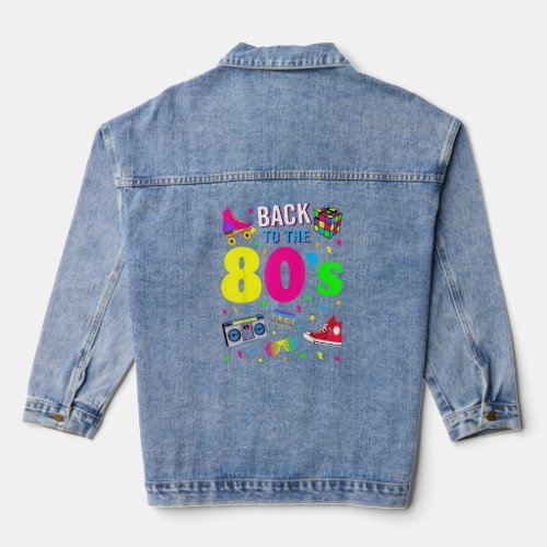 Back To 80s 1980s Vintage Retro Eighties Costume  Denim Jacket