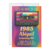 Back to 80's Vintage Birthday Invite