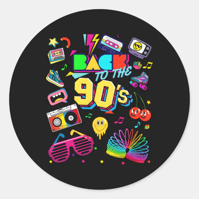 Back To 90'S 90'S Classic Round Sticker | Zazzle