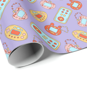 Back to 90s - Colorful Y2K Tamagotchi Toys Wrapping Paper
