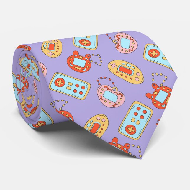 Back to 90s Funny Y2K Colorful Neck Tie (Rolled)
