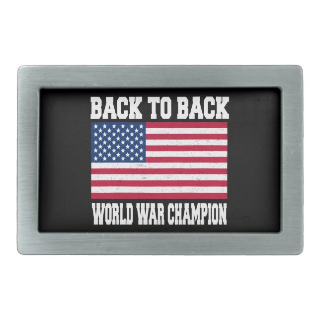 back to back world war champion belt buckle (Front)