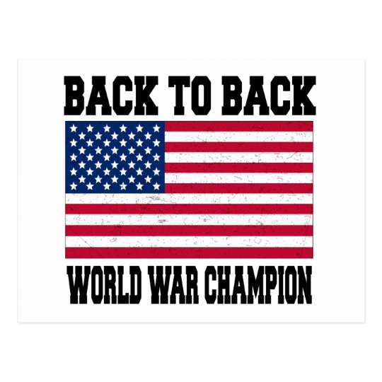 Back to Back World War Champion Postcard