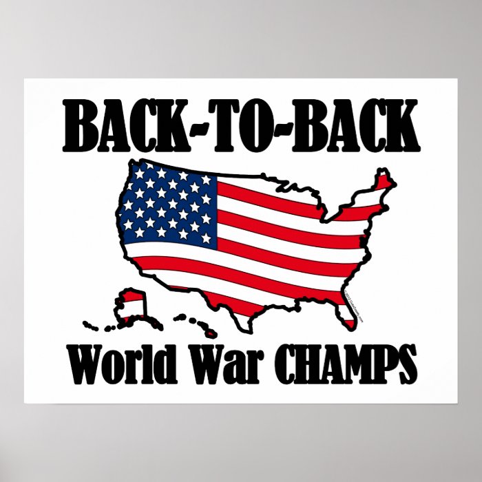 Back To Back WW Champs, USA Shape Print