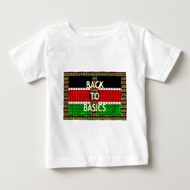 Back to Basics: Kenya Flag Themed Weaving Culture Baby T-Shirt (Front)