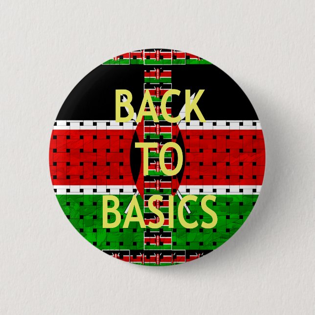 Back to Basics: Kenya Flag Themed Weaving Culture Button (Front)