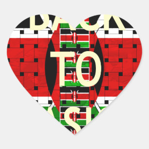 Back to Basics: Kenya Flag Themed Weaving Culture Heart Sticker