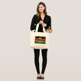 Back to Basics: Kenya Flag Themed Weaving Culture Large Tote Bag