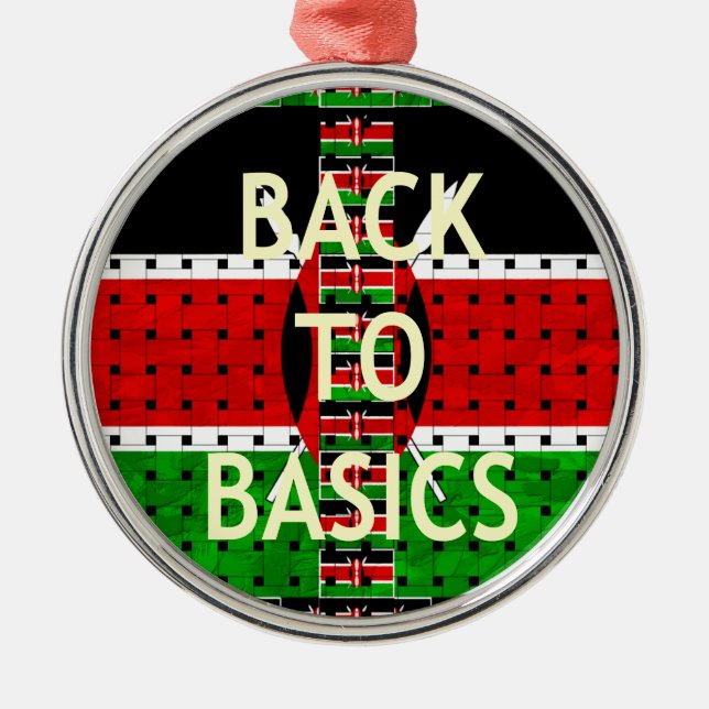 Back to Basics: Kenya Flag Themed Weaving Culture Metal Ornament (Front)