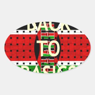 Back to Basics: Kenya Flag Themed Weaving Culture Oval Sticker