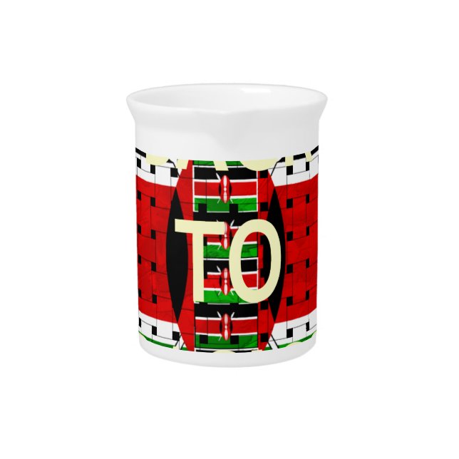Back to Basics: Kenya Flag Themed Weaving Culture Pitcher (Front)