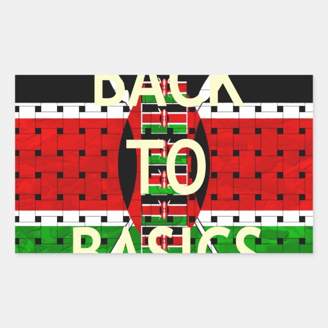 Back to Basics: Kenya Flag Themed Weaving Culture  Rectangular Sticker (Front)