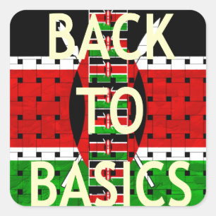 Back to Basics: Kenya Flag Themed Weaving Culture Square Sticker