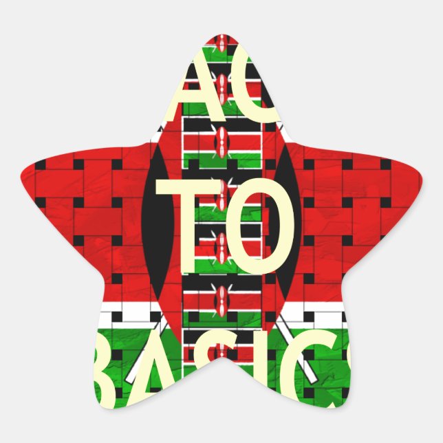 Back to Basics: Kenya Flag Themed Weaving Culture Star Sticker (Front)