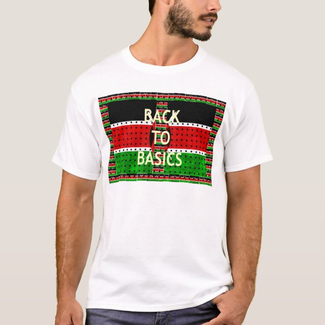 Back to Basics: Kenya Flag Themed Weaving Culture T-Shirt (Front)