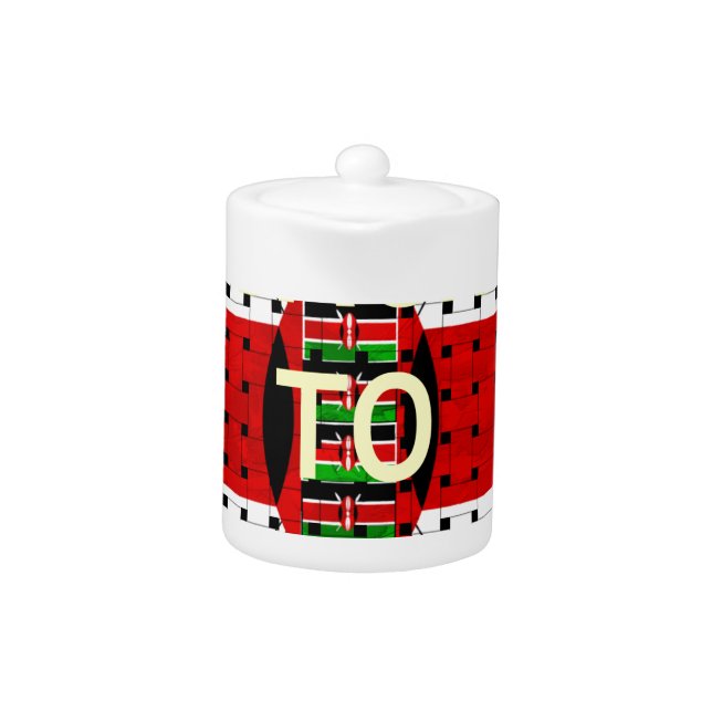 Back to Basics: Kenya Flag Themed Weaving Culture Teapot (Front)