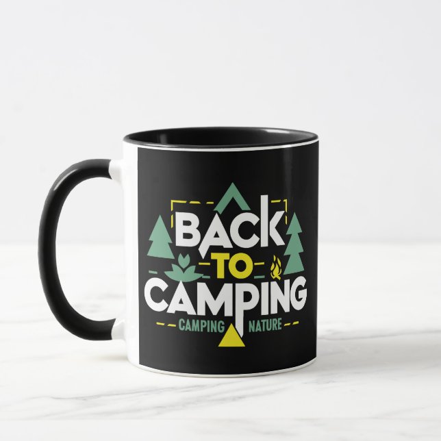 Back to Camping, Adventures Await  Mug (Left)