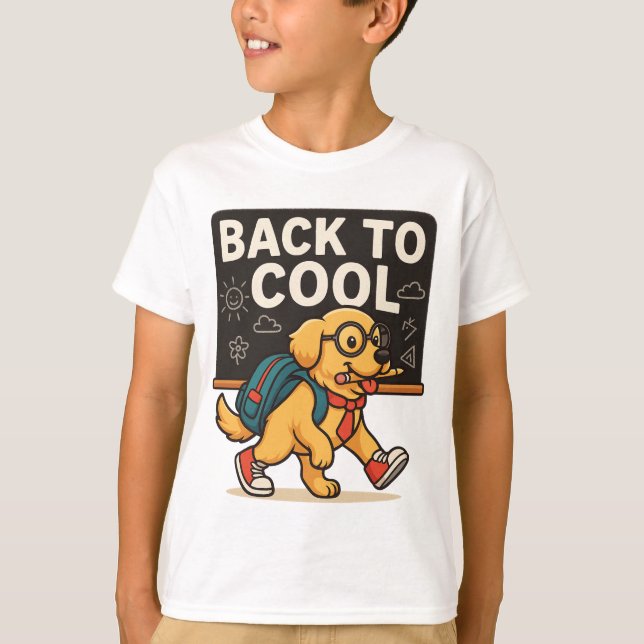 Back to Cool – Golden Retriever Student T-Shirt (Front)