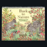Back To Nature Animal Illustrations Cute Whimsical Calendar<br><div class="desc">Enjoy a year of colorful and whimsical animal illustrations by artist Tuzi Williams! The collection of creatures includes bunny rabbits, squirrels, koi fish, birds, foxes, frogs, Halloween cats and more - woodland and garden favorites for each month in colorful and imaginative fantasy settings. Some of the artwork has original backgrounds;...</div>