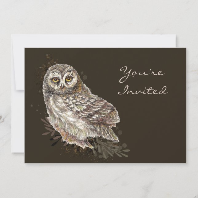 Back to Nature, Owl, Bird, Birthday Party Invitati Invitation (Front)