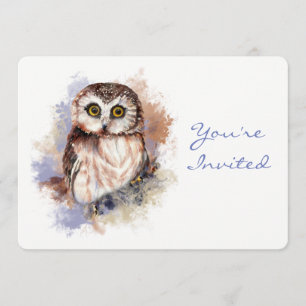 Back to Nature, Owl, Bird, Birthday Party Invitation