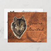 Back to Nature, Wolf, Animal Party Invite (Front/Back)