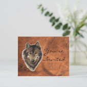 Back to Nature, Wolf, Animal Party Invite (Standing Front)