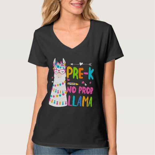 Back To Pre K No Prob Llama Teacher Student T_Shirt